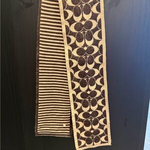Coach Brown and Tan Scarf